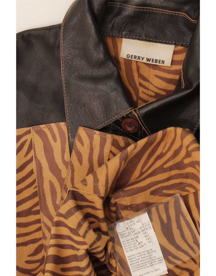 Gerry Weber Veste en cuir pour femme UK 14 Large Noir