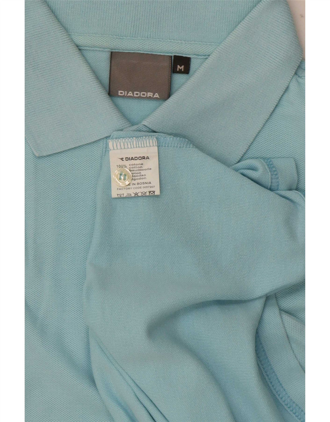 Diadora Polo Homme Bleu Moyen Coton