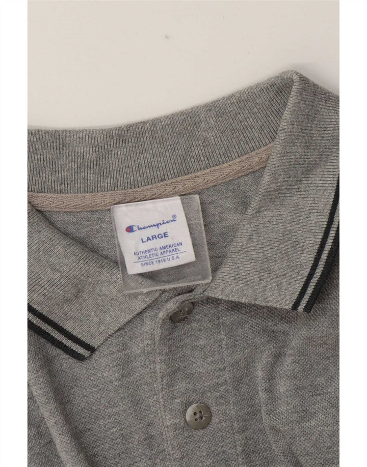 Champion Polo Homme Large Gris Rayé