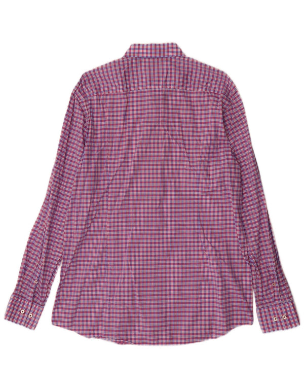 Hugo Boss Chemise slim fit pour homme Taille 43 17 XL Coton à carreaux violet
