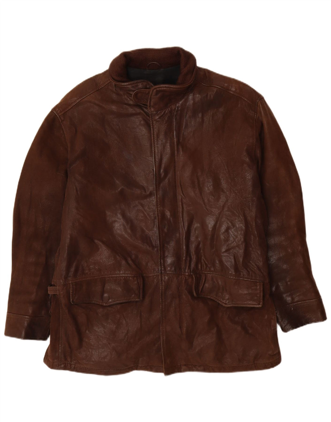 Hugo Boss Veste en cuir pour homme UK 40 Grand cuir marron