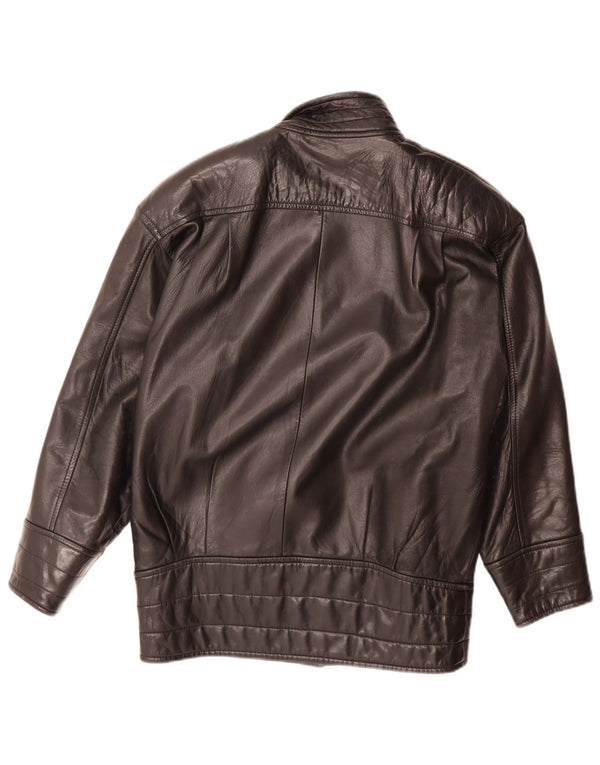 Danier Veste en cuir surdimensionnée pour femme UK 6 XS Noir