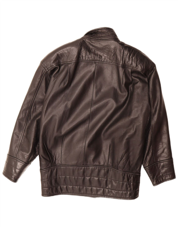 Danier Veste en cuir surdimensionnée pour femme UK 6 XS Noir