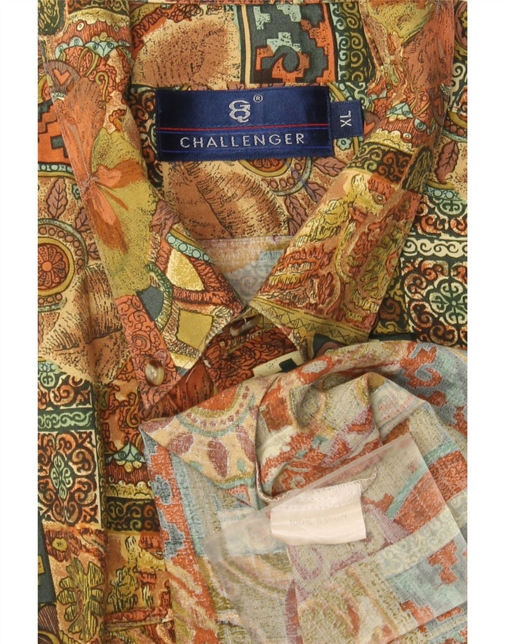 Challenger Chemise à manches courtes pour homme XL Rayonne patchwork multicolore