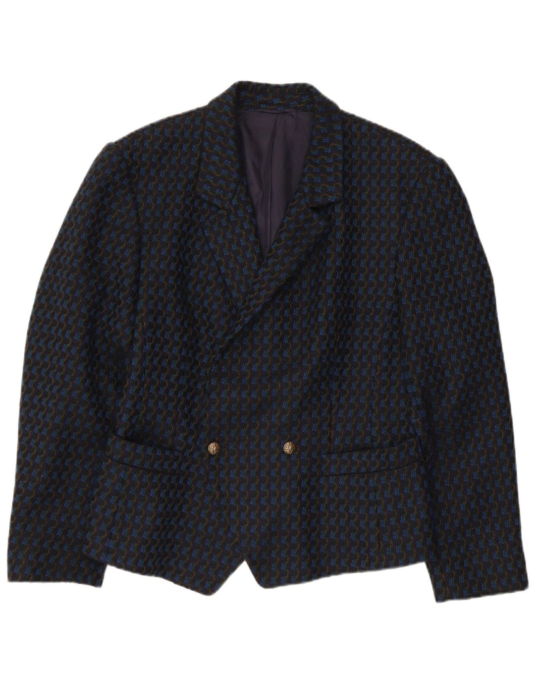vintage Femmes UK 12 Moyen Noir Rayé