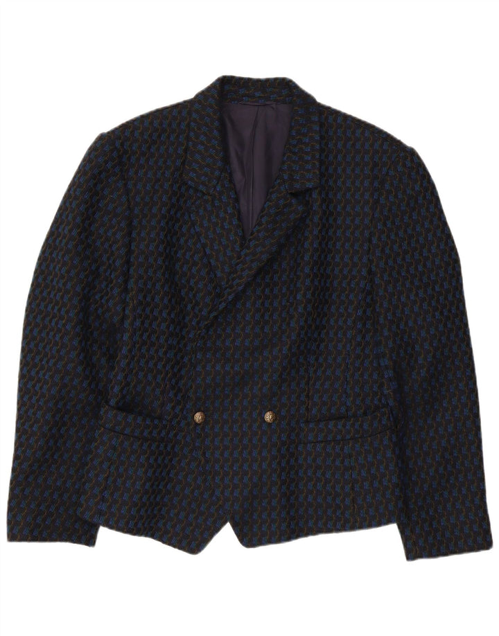 vintage Femmes UK 12 Moyen Noir Rayé