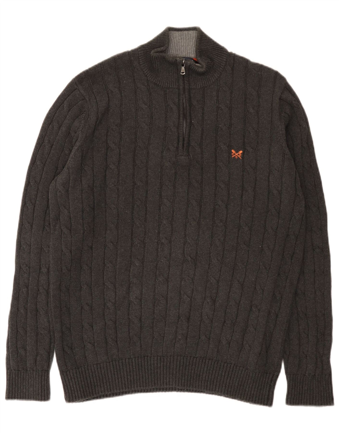 J. Crew Pull à col zippé pour homme Grand coton gris