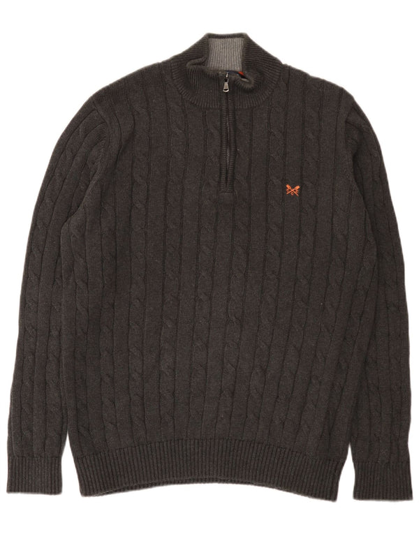 J. Crew Pull à col zippé pour homme Grand coton gris