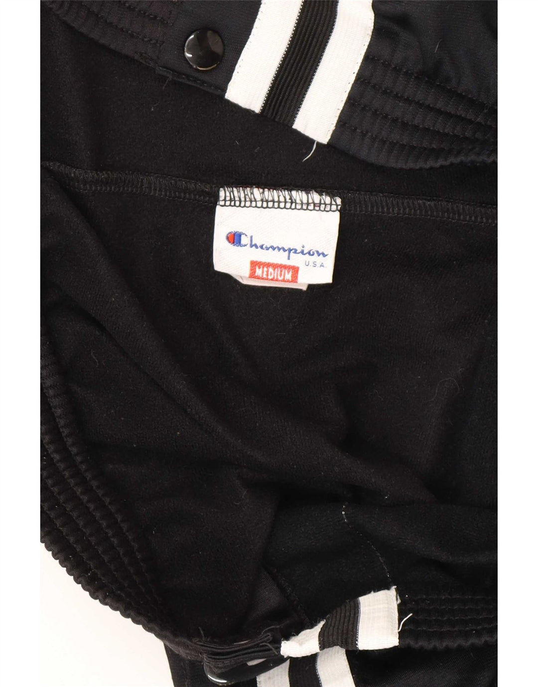 Champion Pantalon de survêtement pour homme en polyester rayé noir moyen