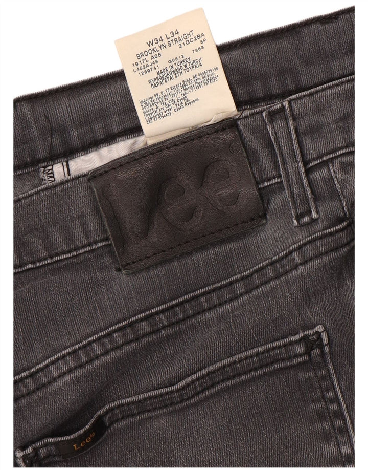 Lee Jean Droit Brooklyn W34 L34 Homme Gris Coton