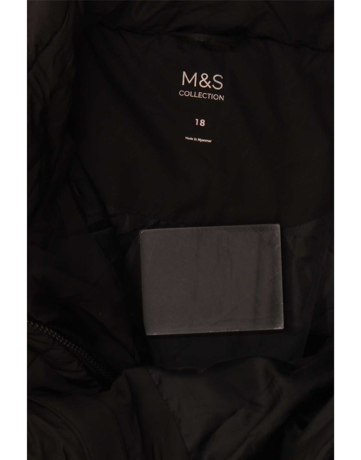 Marks & Spencer Veste matelassée pour femme UK 18 XL Noir Polyester