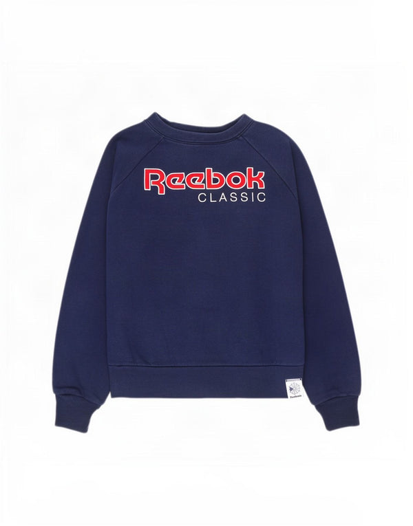 Reebok Sweat-shirt surdimensionné graphique pour femme UK 12/14 Bleu marine moyen