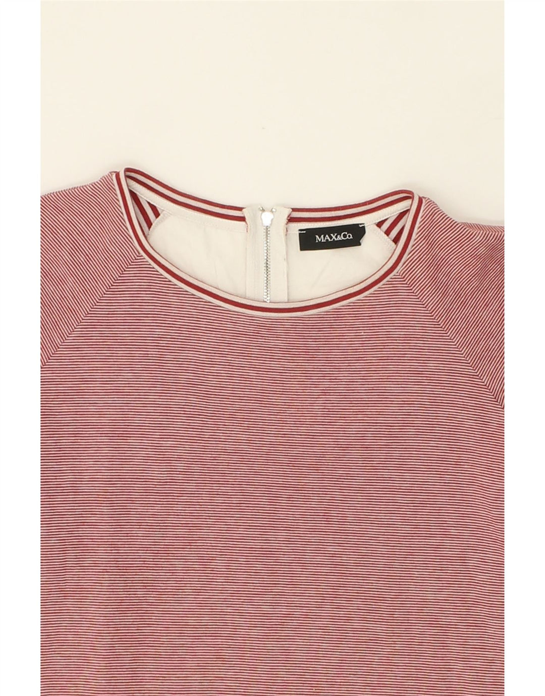 MAX & CO. Womens Blouse Top UK 12 Medium Red Striped Vintage Max & Co. and Second-Hand Max & Co. from Messina Hembry 