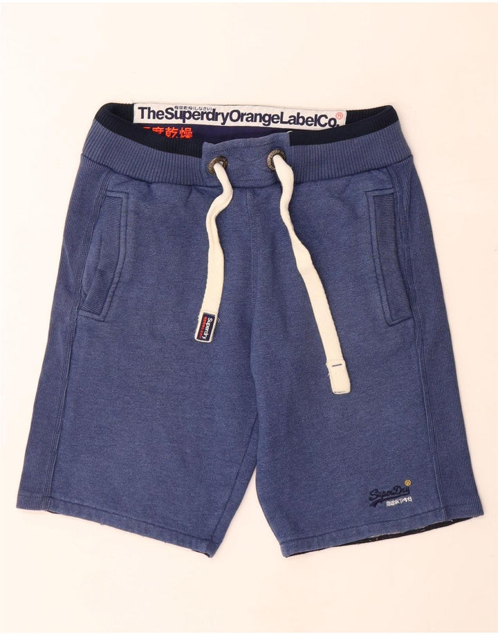 SUPERDRY Short de Sport Homme Petit Bleu Marine Coton