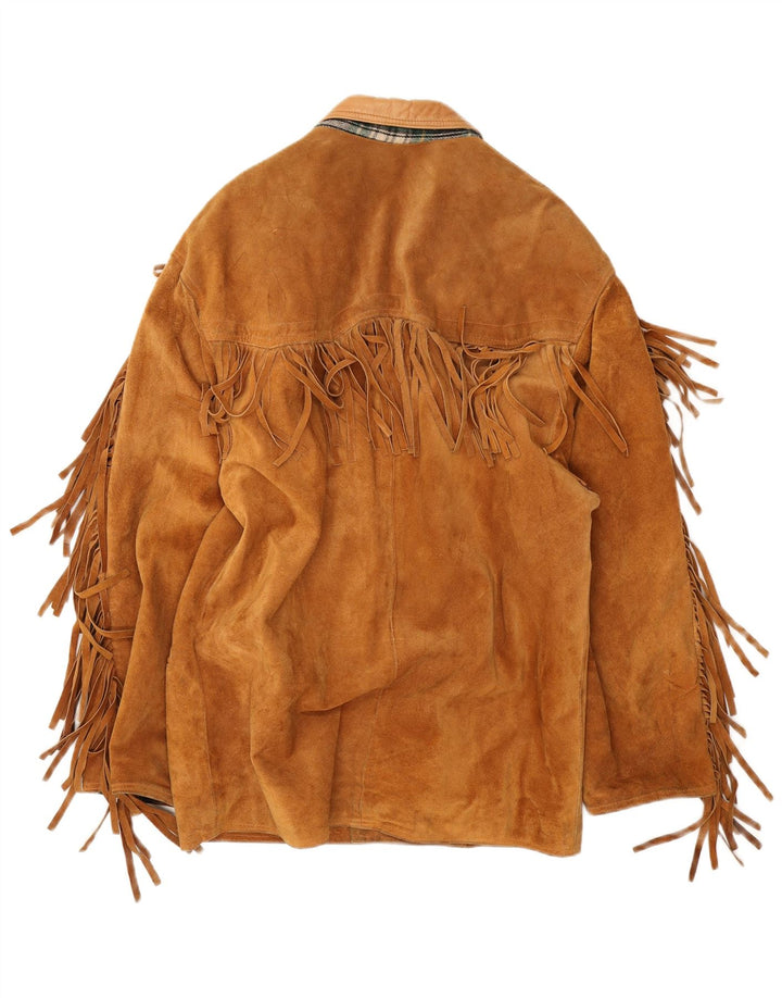 veste en daim homme vintage UK 40 Grand Brun