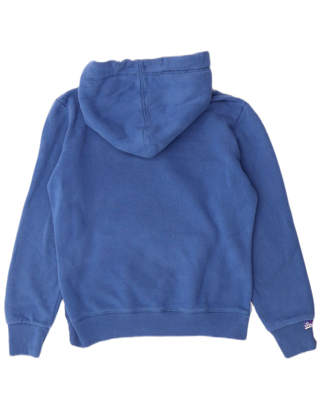 SUPERDRY Pull à capuche surdimensionné graphique pour femme UK 10 Petit Bleu Coton