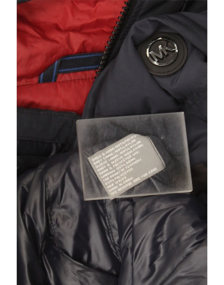 Michael Kors Veste matelassée à capuche pour homme UK 38 Bleu marine moyen Polyester