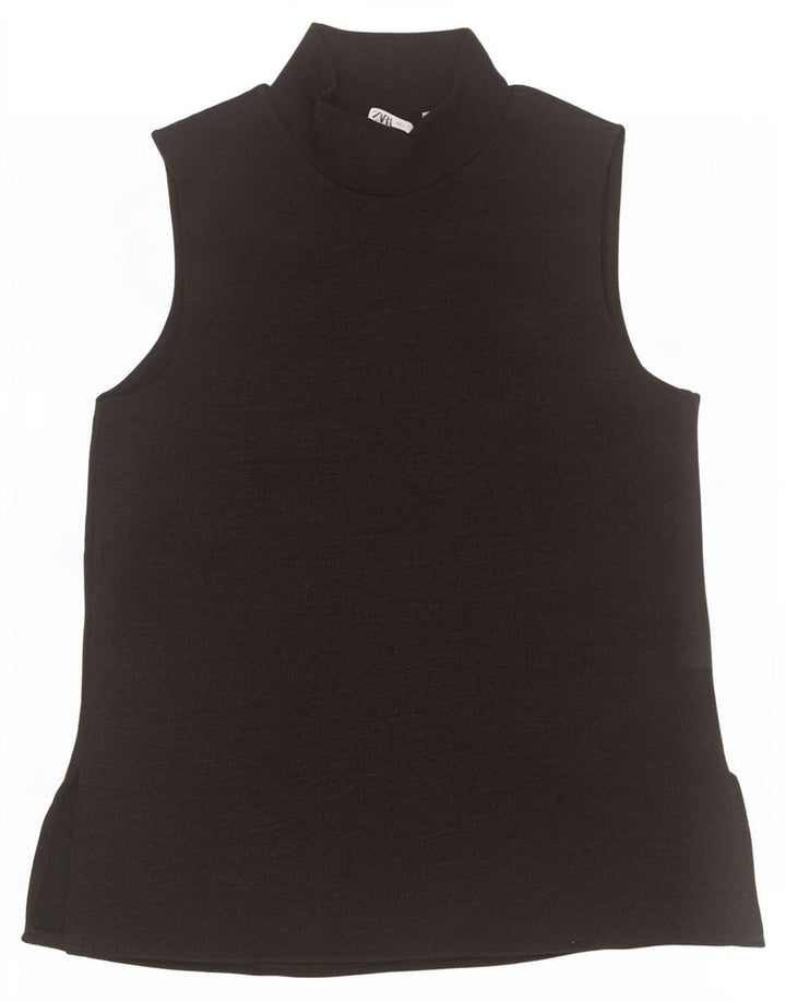 Zara Femme Débardeur UK 10 Petit Noir Polyester