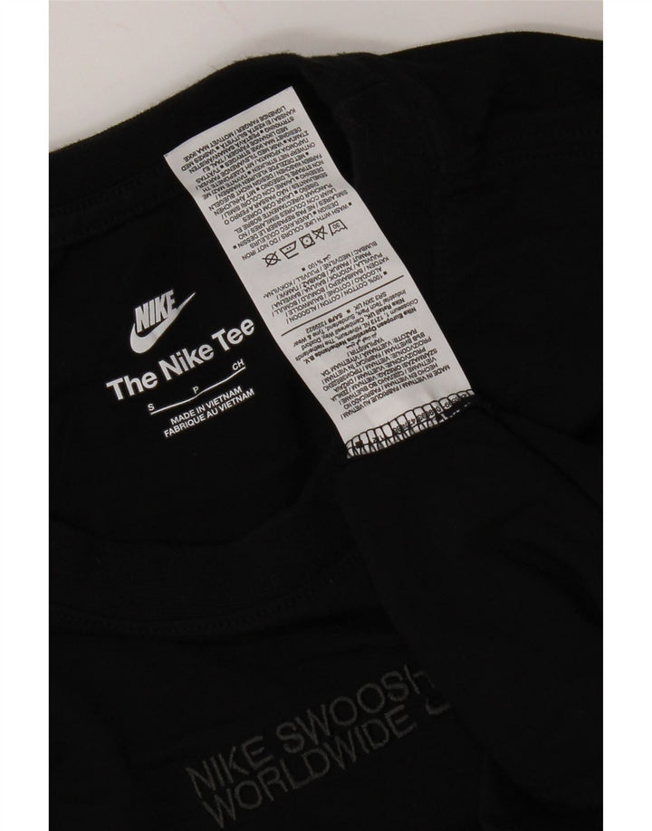 Nike Haut graphique à manches longues pour homme Petit coton noir