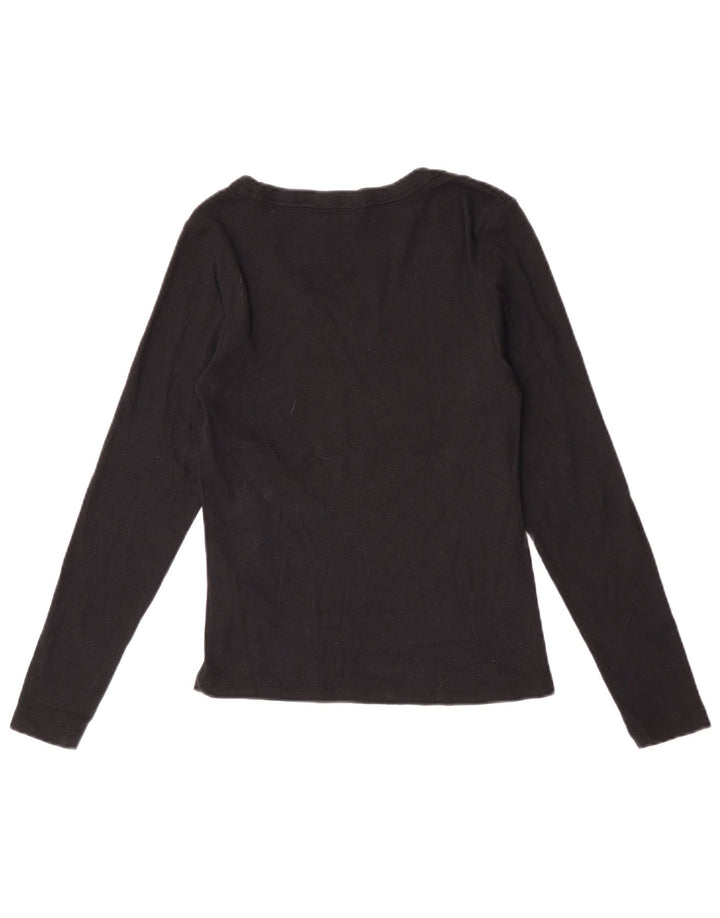 Marks & Spencer Haut à manches longues pour femme UK 12 Coton noir moyen