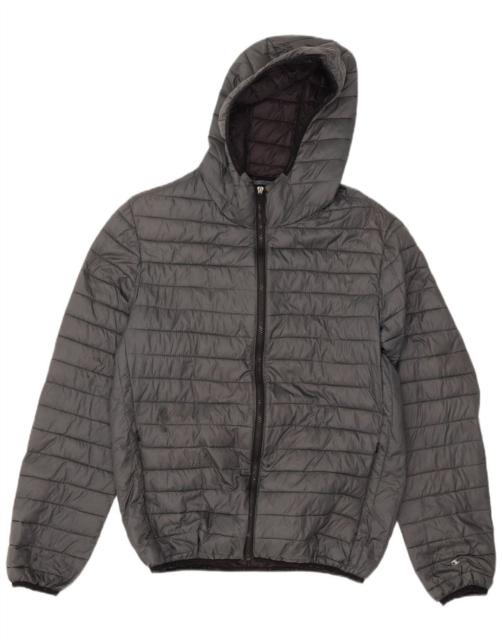 Champion Veste matelassée à capuche pour homme UK 40 Large Gris Polyamide