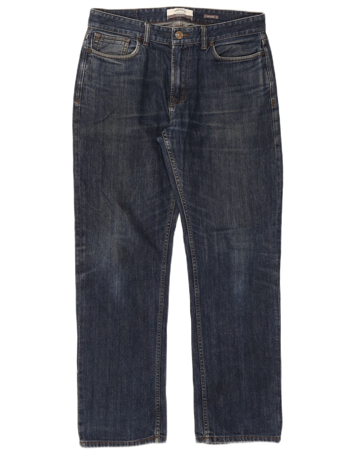 Fat Face Jean droit homme W34 L30 bleu coton