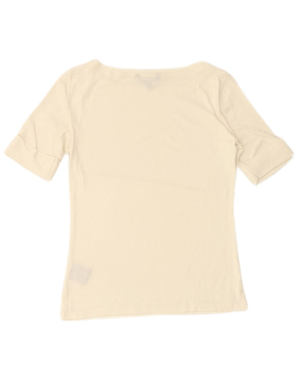 RALPH LAUREN T-Shirt Femme Top UK 12 Coton Blanc Moyen