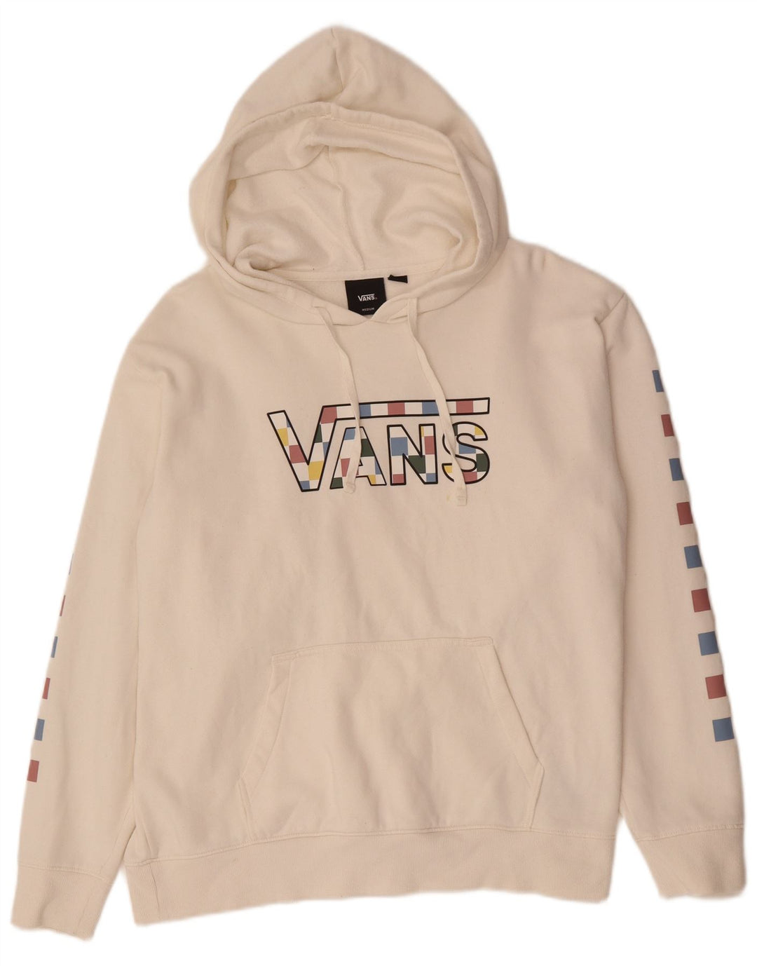 Vans Pull à capuche graphique en coton blanc moyen pour homme
