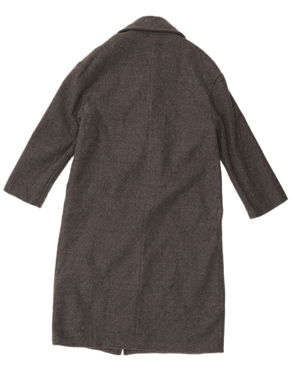 ZARA Manteau surdimensionné à double boutonnage pour femme UK 6 XS Gris Polyester