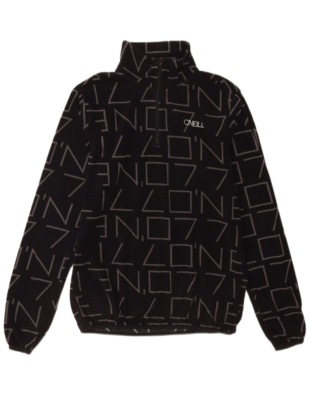 O'Neill Pull polaire graphique à col zippé pour homme Large Noir Polyester