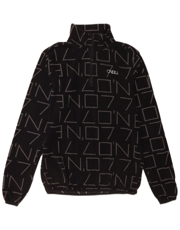 O'Neill Pull polaire graphique à col zippé pour homme Large Noir Polyester