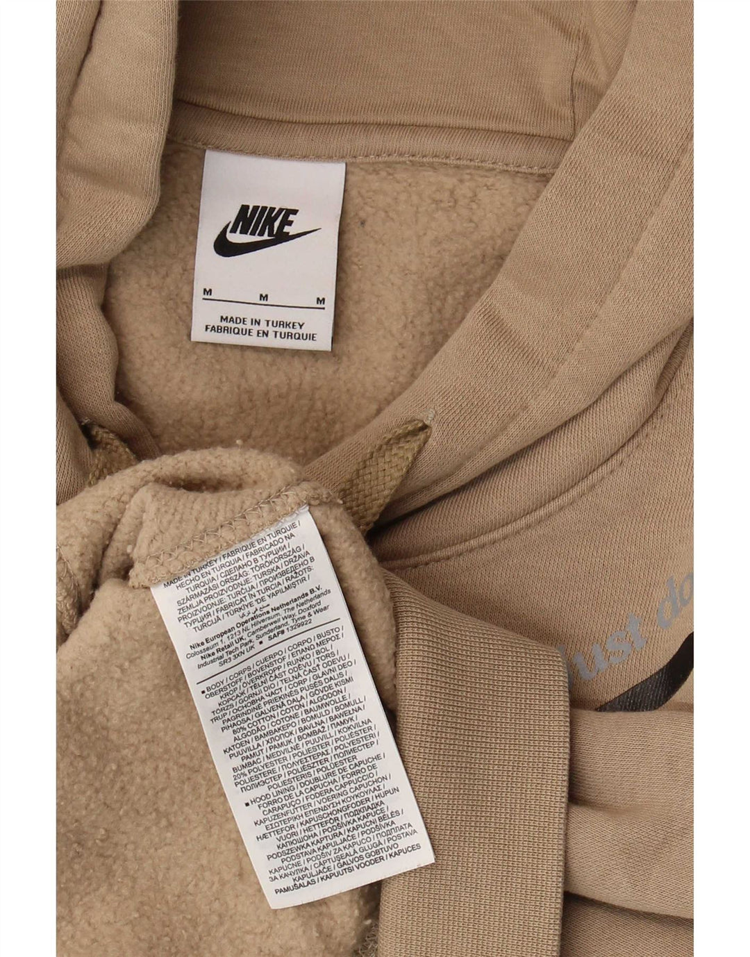 Nike Pull à capuche graphique en coton beige moyen pour homme