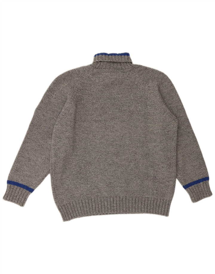 Murphy & Nye Pull col roulé pour homme en laine grise Taille L