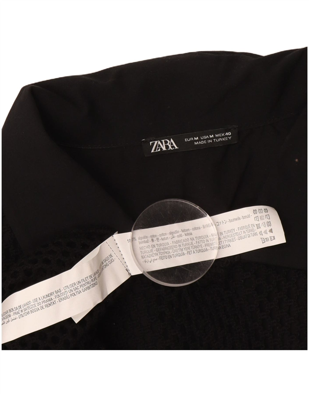 Chemise À Manches Courtes Homme Zara Homme Noir Moyen Coton