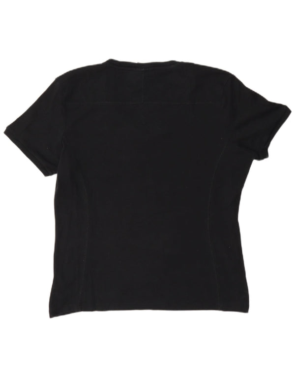 Champion T-Shirt Femme Top UK 16 Large Noir Coton