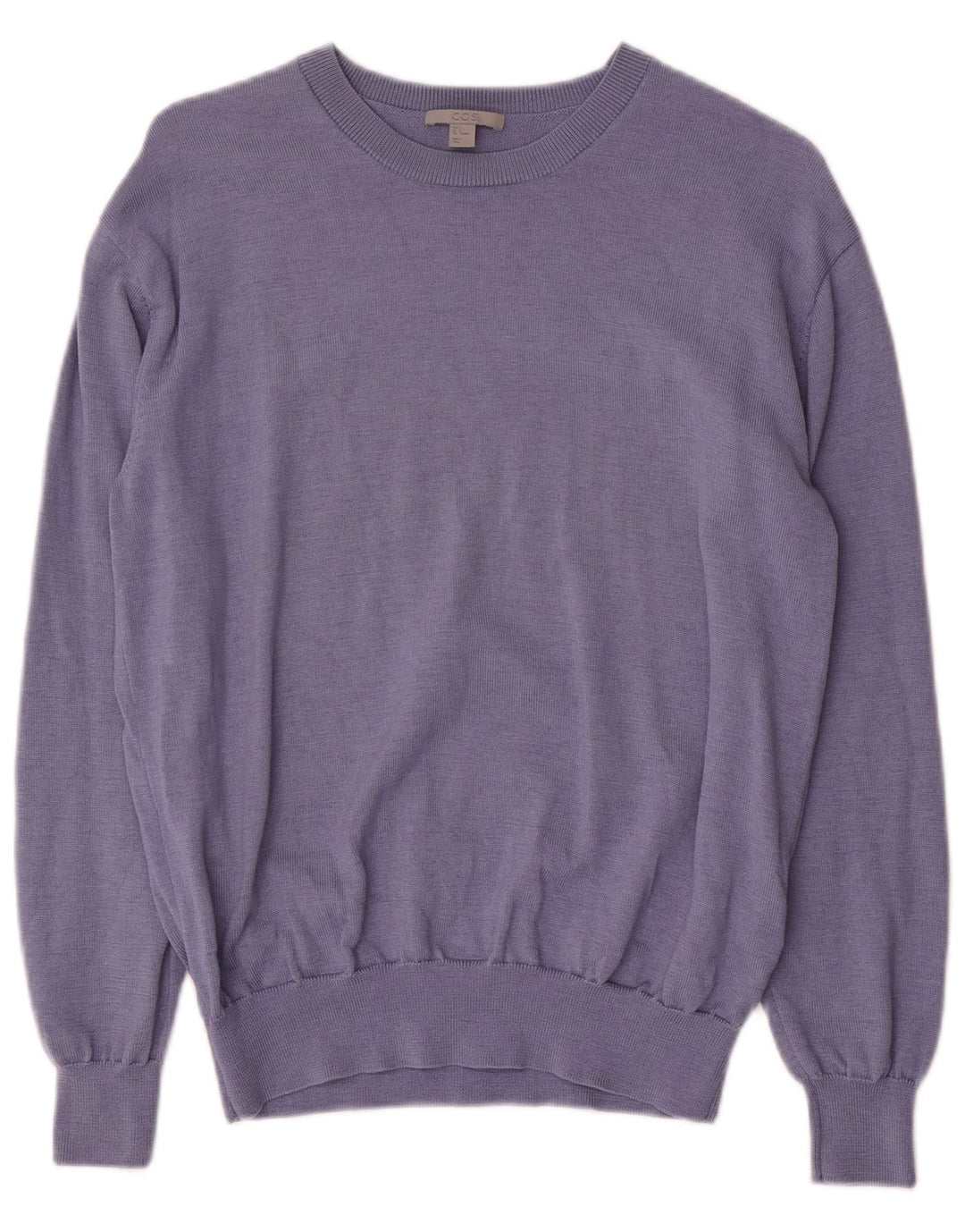 Cos Pull surdimensionné à col bateau pour femme UK 10 Petite laine bleue