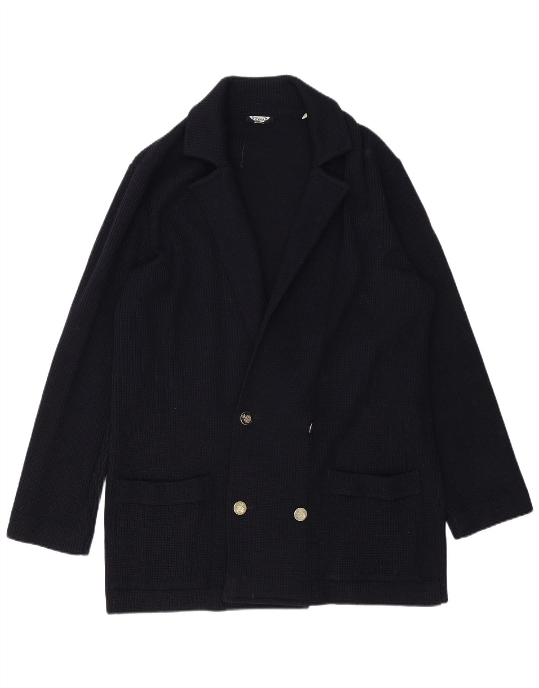 Veste blazer en tricot à double boutonnage pour hommes bleu marine IT 52 Large Bleu marine