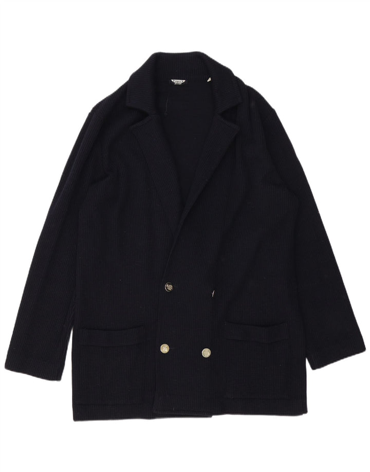 Veste blazer en tricot à double boutonnage pour hommes bleu marine IT 52 Large Bleu marine
