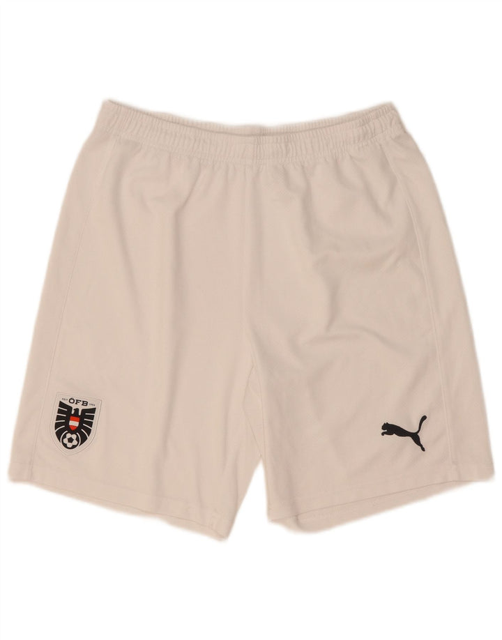 Puma Short de Sport Homme Blanc Moyen