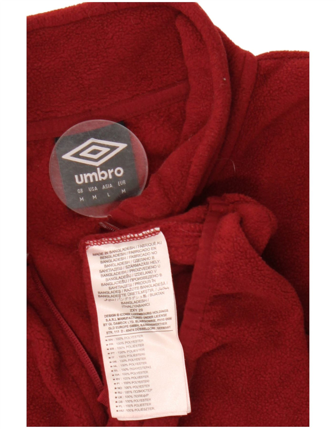 UMBRO Pull Polaire Graphique à Col Zippé Homme Marron Moyen Polyester