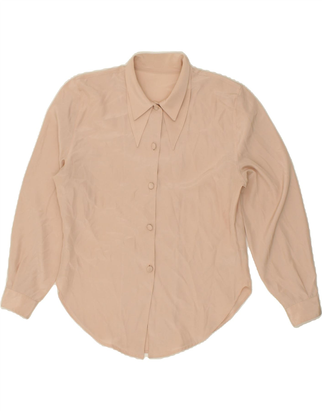 VINTAGE Chemisier Chemise Femme UK 10 Petit Beige