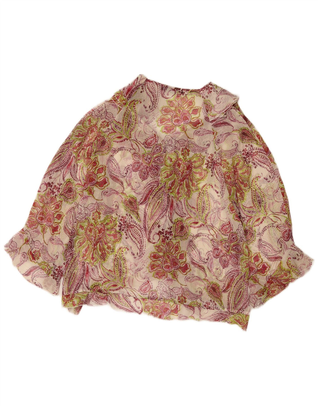Zara Womens Ruffle Front Blouse Top UK 14 Grand Multicolore Floral