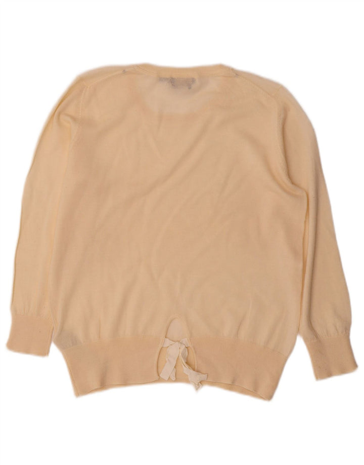 Massimo Dutti Pull à col rond pour femme UK 12 Laine beige moyen