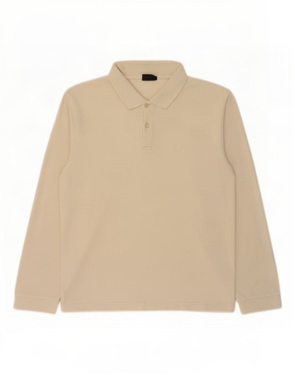 Champion Polo à Manches Longues Homme Coton Beige Moyen