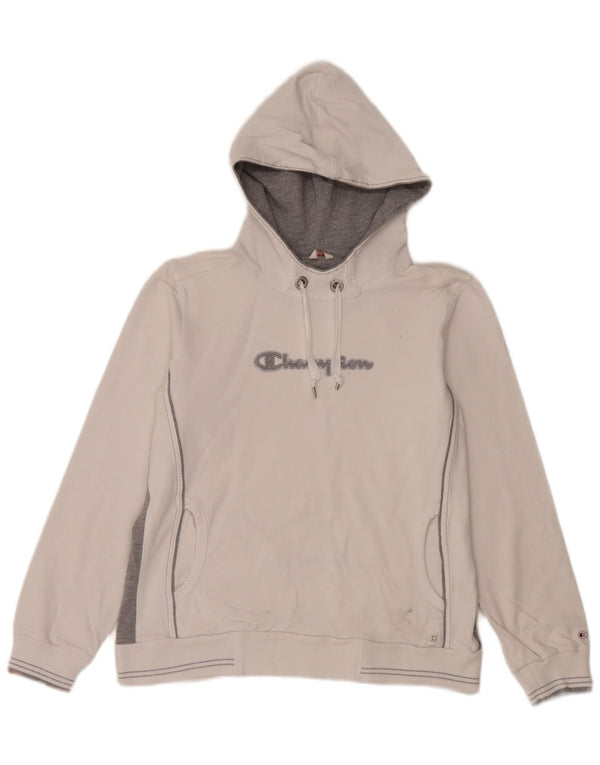 Champion Pull à capuche graphique pour femme UK 18 XL Blanc Colorblock Coton