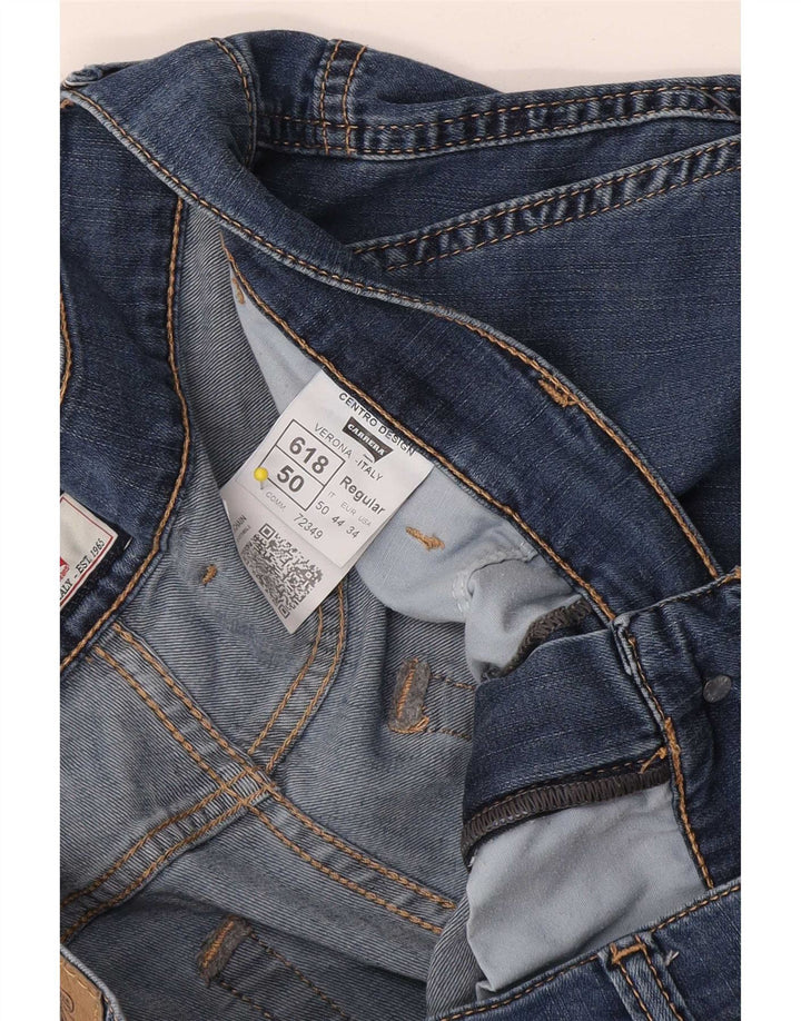 Carrera Hommes 618 Denim Cargo Shorts W34 Grand Bleu Coton