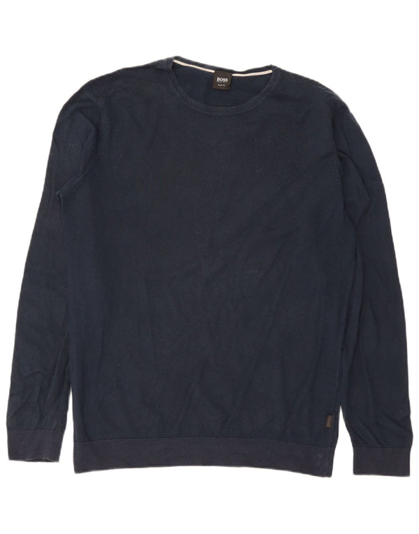 Hugo Boss Pull ras du cou pour homme, grand bleu marine