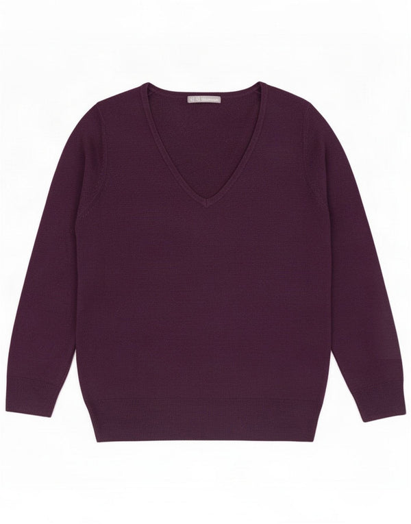 Marks & Spencer Pull col en V pour femme UK 16 Large Violet