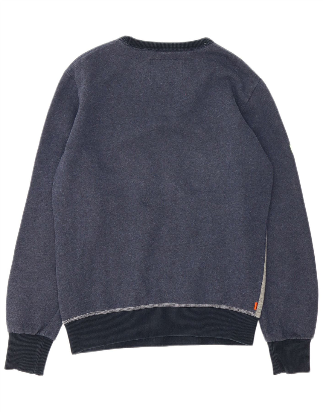 Superdry Sweat-Shirt Graphique en Coton Colorblock Bleu Marine Moyen Homme