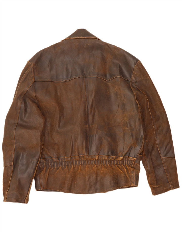Veste motard en cuir homme vintage UK 42 XL Marron